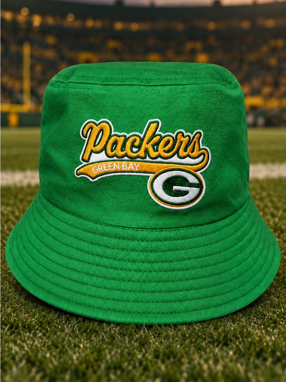 Green Bay Green Bucket Hat - Official Team Logo